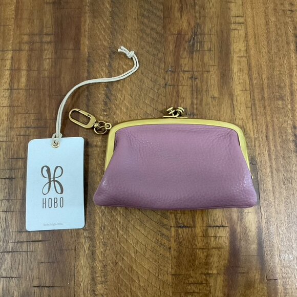 🆕 HOBO Cheer Mauve Leather Framed Pouch - Picture 1 of 3